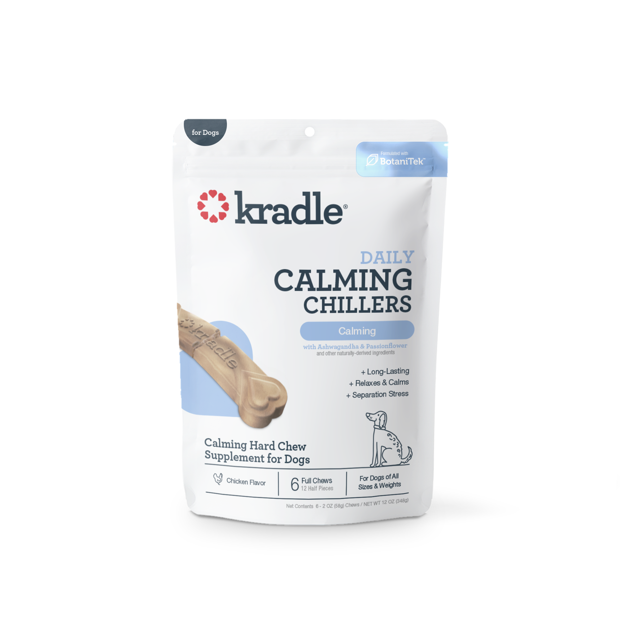 Front of 6 count Calming Chillers pouch